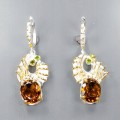 Artistic 925 Diopsid Cognac Quarz Ohrringe 4