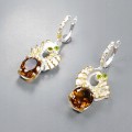 Artistic 925 Diopsid Cognac Quarz Ohrringe 4