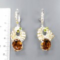 Artistic 925 Diopsid Cognac Quarz Ohrringe 4