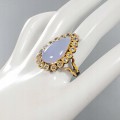 Künstlerischer Chalcedon Topas Ring Größe 19,5