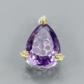 Kunstvoller Anhänger 23ct Amethyst Topas 925