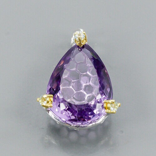 Kunstvoller Anhänger 23ct Amethyst Topas 925