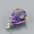 Kunstvoller Anhänger 23ct Amethyst Topas 925