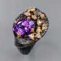Künstlerischer Amethyst Ring Größe 14 925 schön