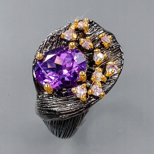 Künstlerischer Amethyst Ring Größe 14 925 schön