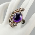 Künstlerischer Ring 20 Karat Amethyst Topas Größe 19