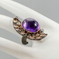 Künstlerischer Ring 20 Karat Amethyst Topas Größe 19
