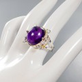 Künstlerischer Ring Amethyst Granat Größe 17 Topas
