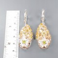 Künstlerische Olivin Ohrringe Citrin blume 4 925