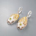 Künstlerische Olivin Ohrringe Citrin blume 4 925
