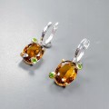 Künstlerische Silberohrringe Cognac Quarz 13ct 4
