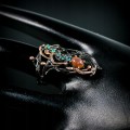 Künstlerischer Ring mit schwarzen Opal Zirkonia Größe 15