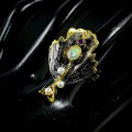 Künstlerischer Opal Ring Größe 13 Amethyst Perlen