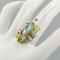 Kunst Ring Diopsid Labradorit Größe 18