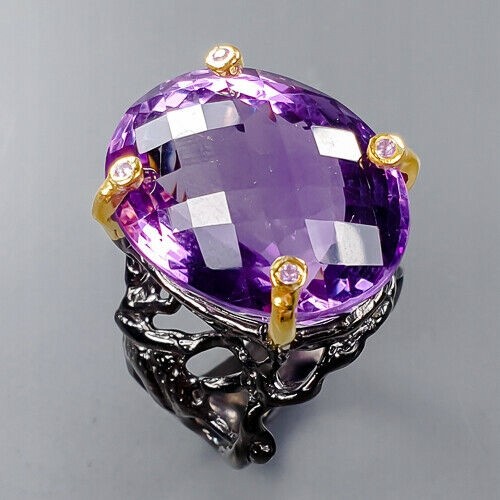 Natur Ring 41,49 ct Amethyst Größe 19,5 zertifiziert