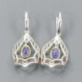 Künstlerische Ohrringe Tansanit Amethyste 4 925