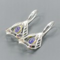 Künstlerische Ohrringe Tansanit Amethyste 4 925