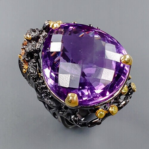 Amethyst Ring Größe 15,5 zertifiziert