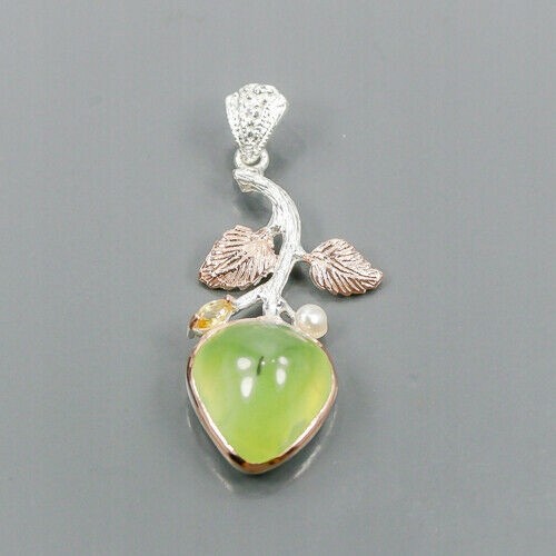 Künstlerischer Anhänger Perle Citrin 925