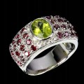 Ring 925 14,5 natürliche Olivin Granat