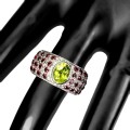 Ring 925 14,5 natürliche Olivin Granat