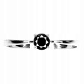 Schwarzer Diamantring, 0,35 ct, Silber 925, 19