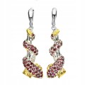 Schöne natürliche Ohrringe Amethyst Schlangen 3