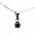 Silber 0,30 ct schwarze natürliche Diamantkette