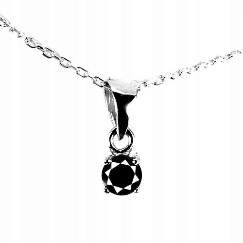 Silber 0,30 ct schwarze natürliche Diamantkette