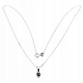 Silber 0,30 ct schwarze natürliche Diamantkette