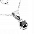 Silber 0,30 ct schwarze natürliche Diamantkette