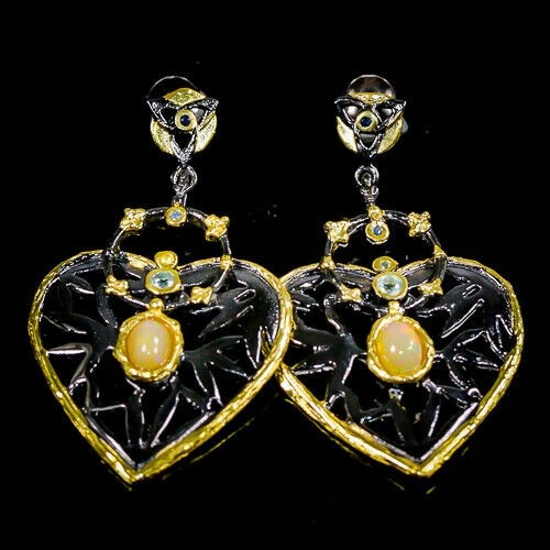 Künstlerische Opale Topas Herz Saphire 3