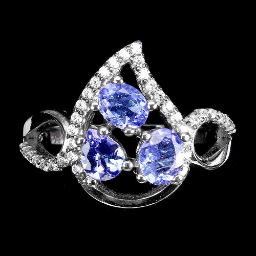 Zarter Ring 925 natürliche Tansanite gr. 14