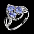 Zarter Ring 925 natürliche Tansanite gr. 14