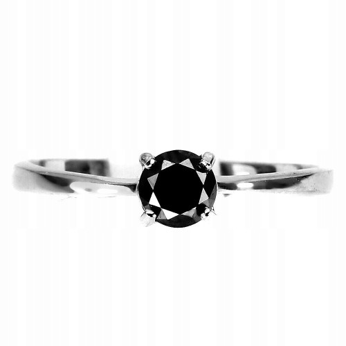 Schwarzer Diamantring, 0,33 ct, Silber - Größe 11