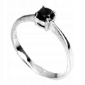 Schwarzer Diamantring, 0,33 ct, Silber - Größe 11