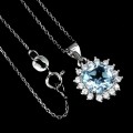 Sky Blue Topas 925 Silber Halskette natur 15