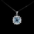 Sky Blue Topas 925 Silber Halskette natur 15