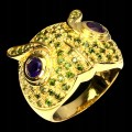 Ringeule Amethyst Diopside  17,5 natur