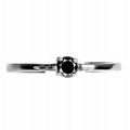 Schwarzer Diamantring, 0,14 ct, Silber - 16,5