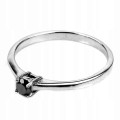 Schwarzer Diamantring, 0,14 ct, Silber - 16,5