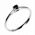 Schwarzer Diamantring, 0,14 ct, Silber - 16,5