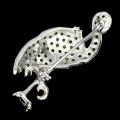 Silberbrosche 925 natürlicher Diopsid Saphir Vogel 3