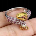 Natürlicher Diopsid-Granatring 17,5 Schlange