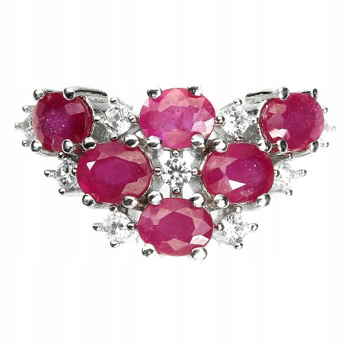 Silberring natürliche Rubine Größe 14 schöne 6