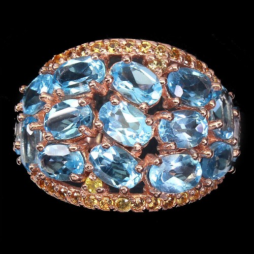 Ring 925 Größe 16,5 Swiss Blue Topas Saphire