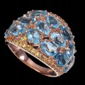 Ring 925 Größe 16,5 Swiss Blue Topas Saphire
