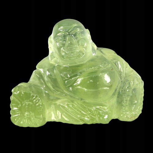 Buddha geschnitzter Prehnit Naturstein 28,34 ct