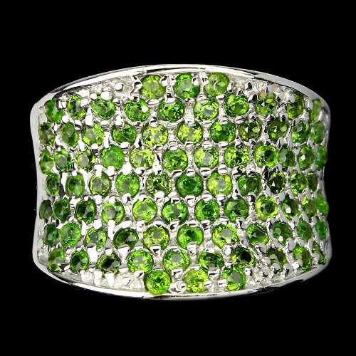 Ring natürliche Diopside Größe 17 Silber 5
