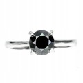 Ring schwarzer Diamant 1,32 ct Silber Größe 14 AAA
